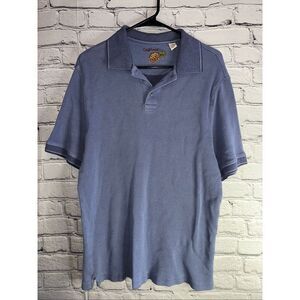 Caribbean Men’s Polo Shirt – Large – Gray/Blue Colorway